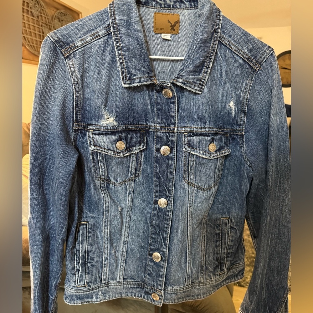 American Eagle Distressed Denim Jacket